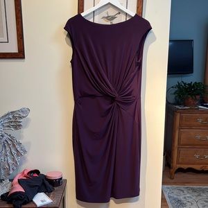 Lauren by Ralph Lauren wine jersey dress size 12 midi